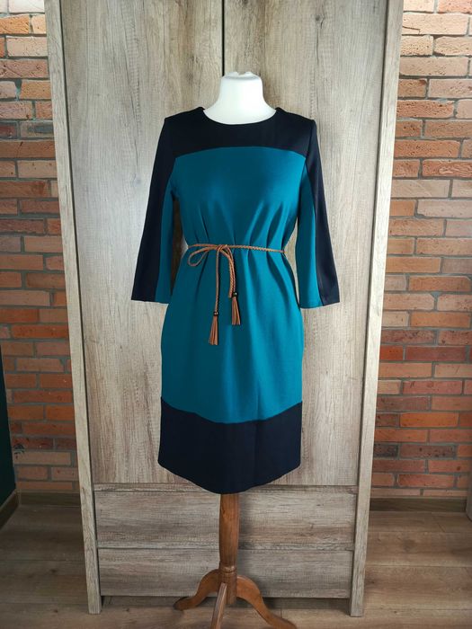 Sukienka zielona czarna midi elegancka basic Jake*s M 38