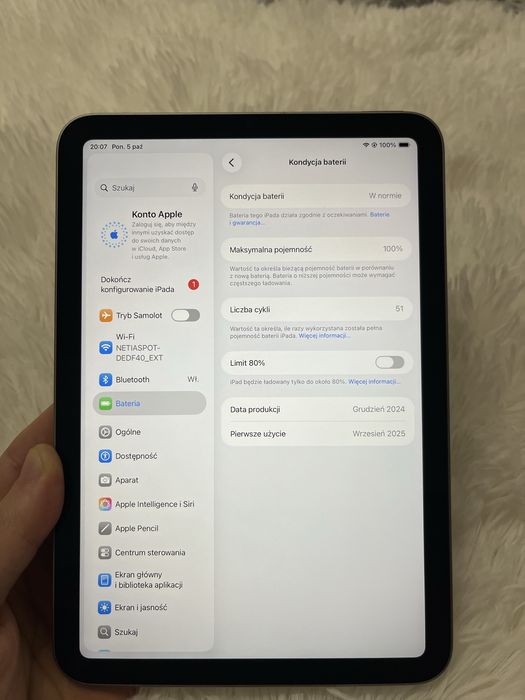 iPad mini 7 gen A17 Pro 128GB Wi-Fi 100% Kondycji