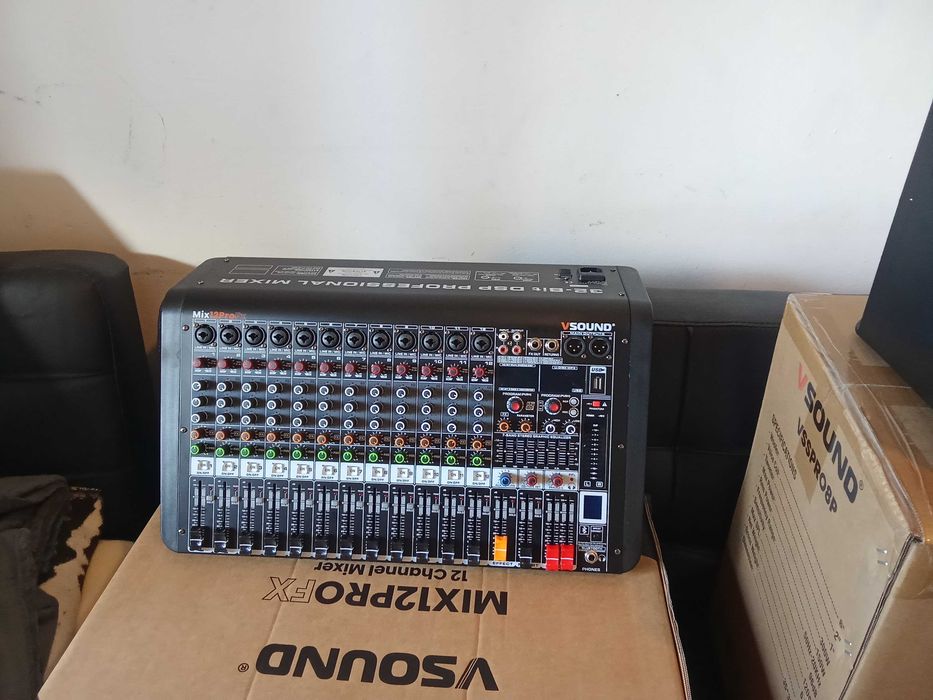Mesa De Mistura 12 Canais C/ BT/LCD/USB/PC/DSP VSOUND