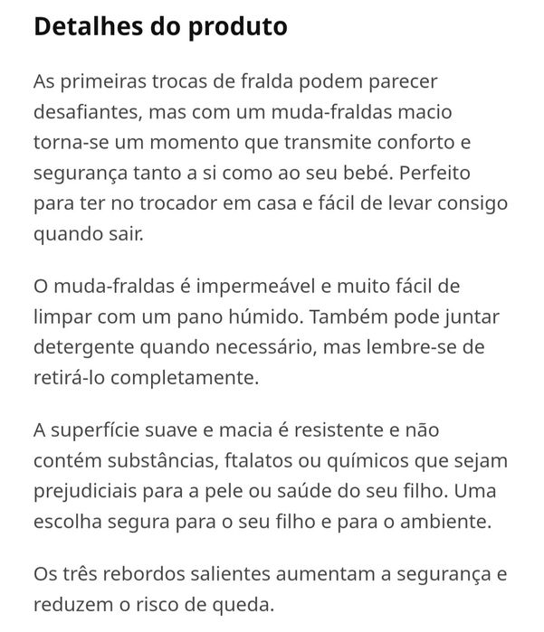 Colchão muda fraldas