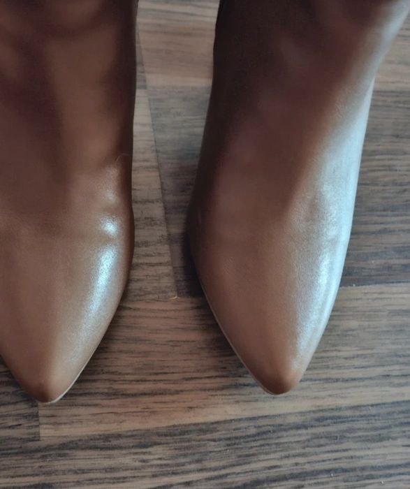 Kozaki brązowe na słupku 40 botki