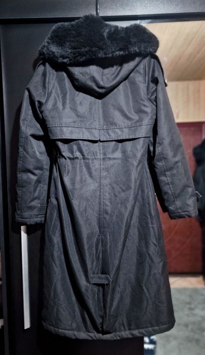 Czarna kurtka płaszcz parka XS 34