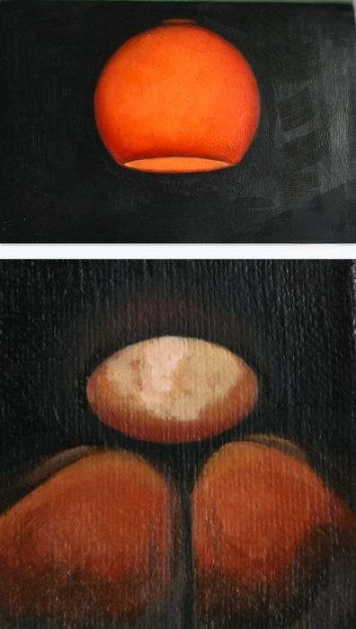 Obrazy olejne 2 sztuki Lampa i Poświata