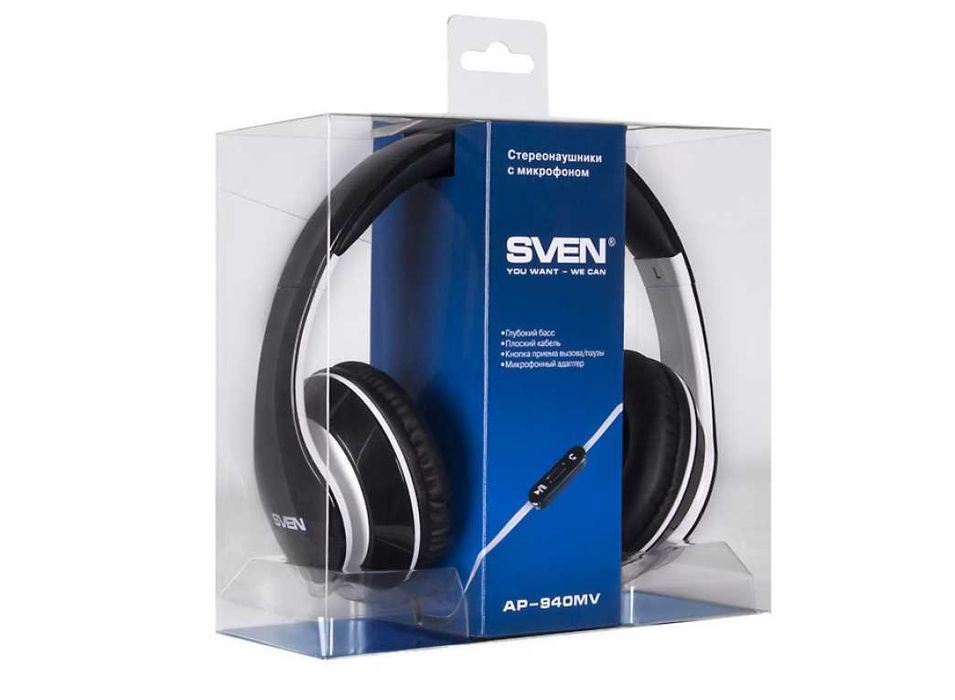 стильные наушники с микрофоном Sven AP-940MV (состояние идеальное)