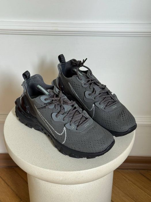 Оригинал Nike React Vision Grey Black (IM5996 068) летние мужские кроссовки найк реакт визион