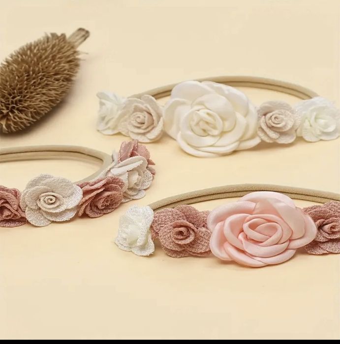 Śliczne opaski dla dziewczynki 0-12miesięcy