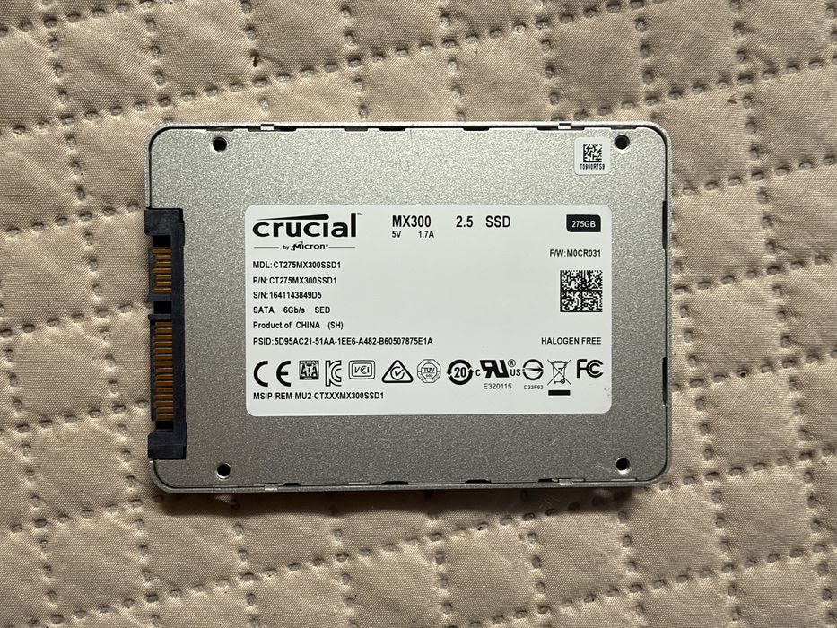 SSD Crucial MX300 275GB SATA III 2.5" | Até 530 MB/s