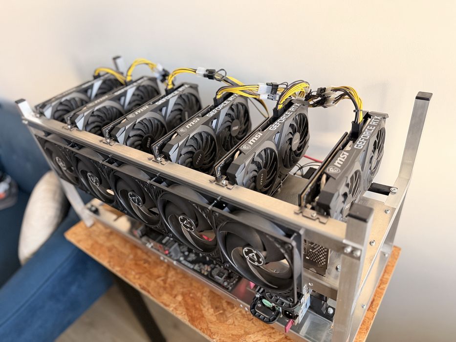 Koparka kryptowalut 6x RTX 3060 Ti 8GB - HiveOs, idealny stan