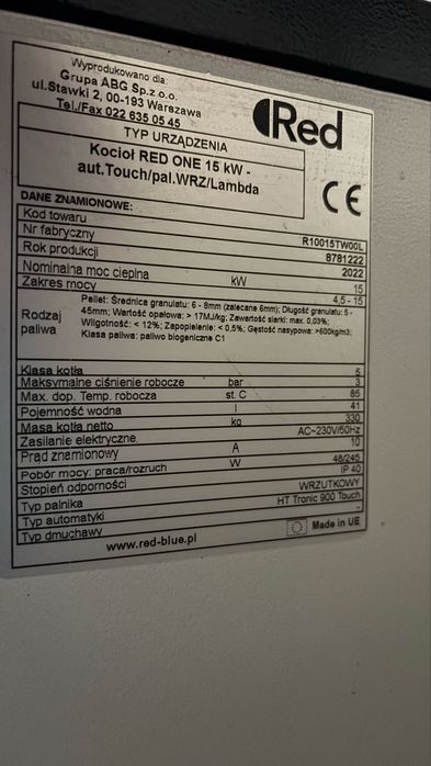 Kocioł piec na pellet Heiztechnik HT-ONE 15kW