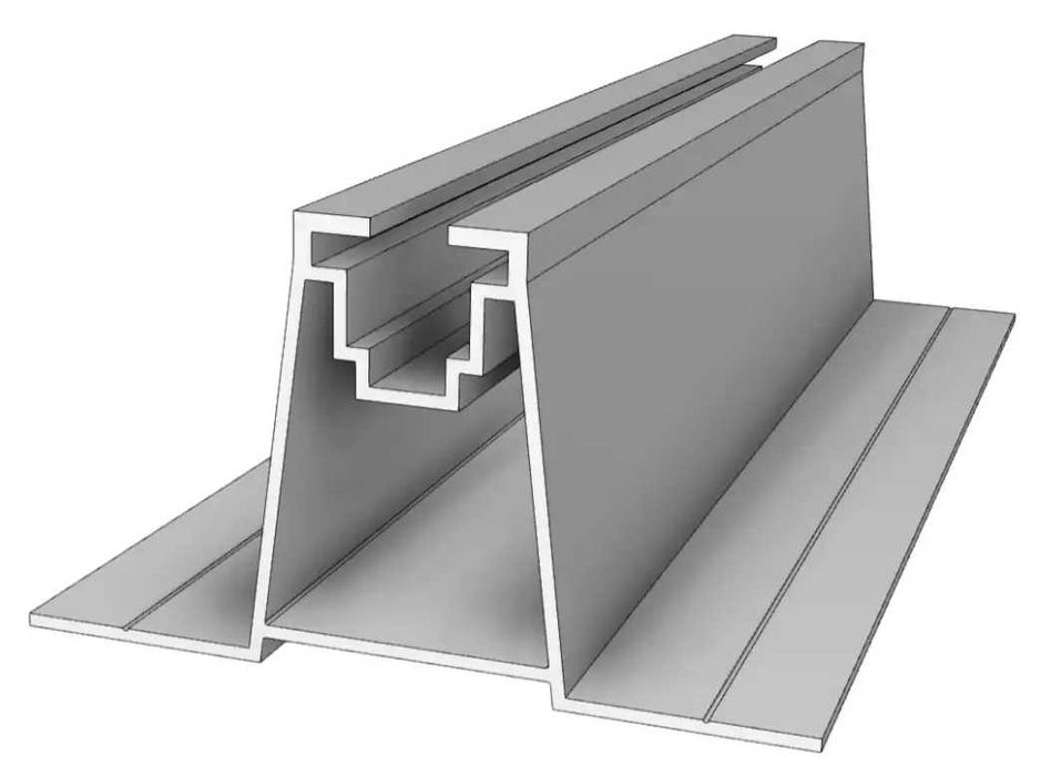 Блок безпрофільної системи 250 мм алюмінієвий для сонячних панелей