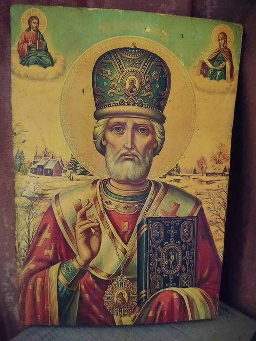 Икона Николай Чудотворец на дереве церковная