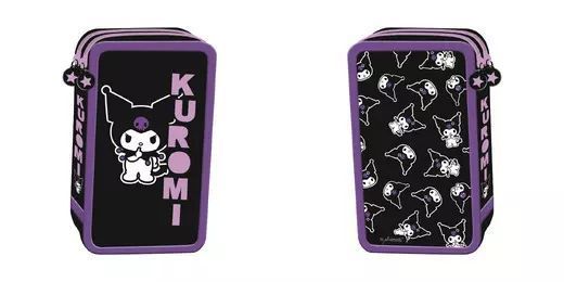 Piórnik podwójny z wyposażeniem Kuromi black. St. Majewski