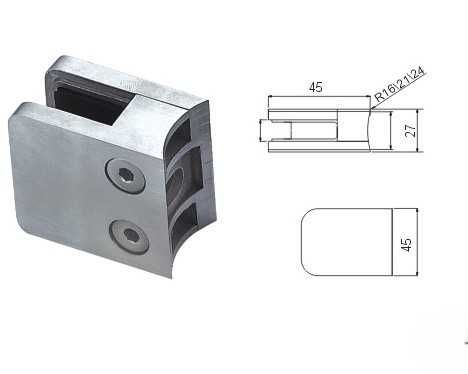 Держатель стекла из полированной н/ж стали S.S.316 под стекло 6-10мм