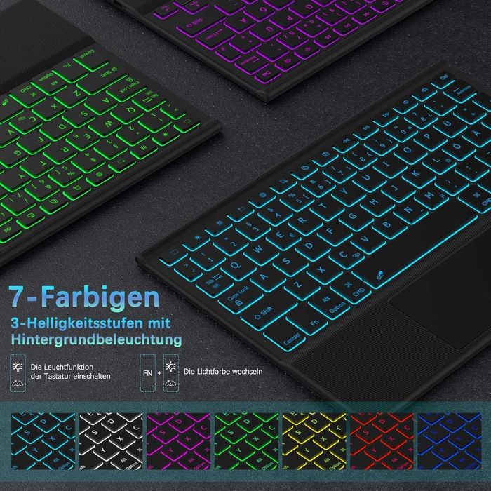 Doohoeek etui klawiatura touchpad LED RGB iPad Pro 11 Air 5 Air 4