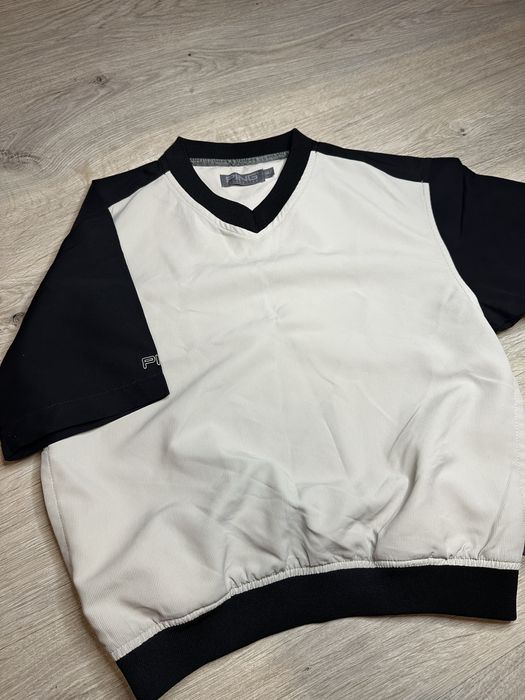 Bluzka sportowa na krótki rękaw | S / 36 | czarno-beżowa