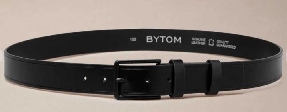 Pasek skórzany czarny BYTOM rozmiar 110