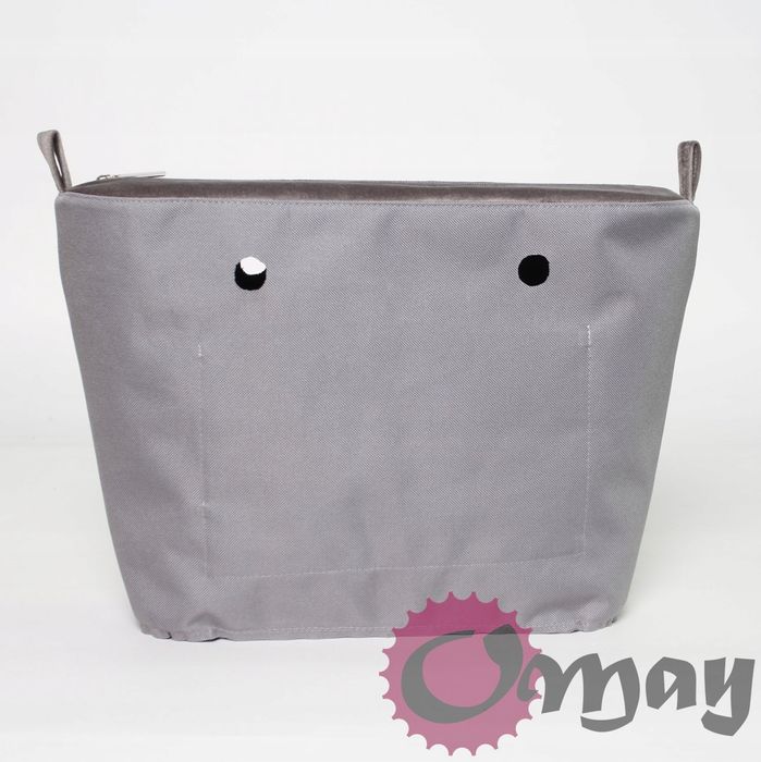 Szary Welur organizer do OBAG STANDARD Velvet 2 kieszenie wkład OMAY