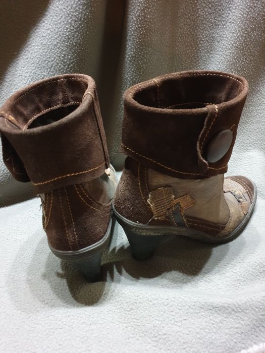 Botim/bota pele camurça castanhas 37