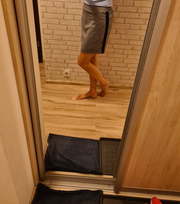 Spódnica mini jak nowa w kratkę szara M/L