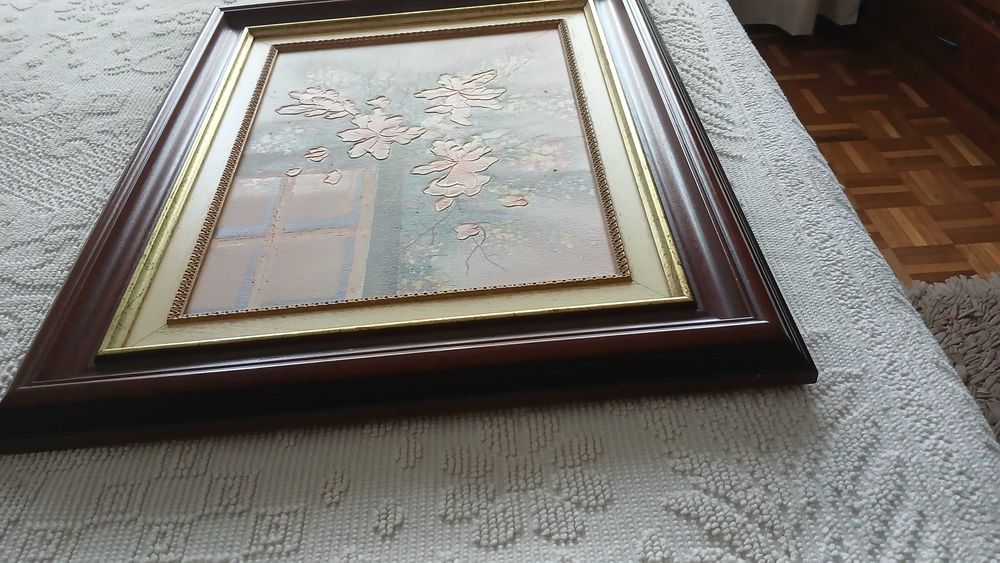 Quadro de flores a óleo