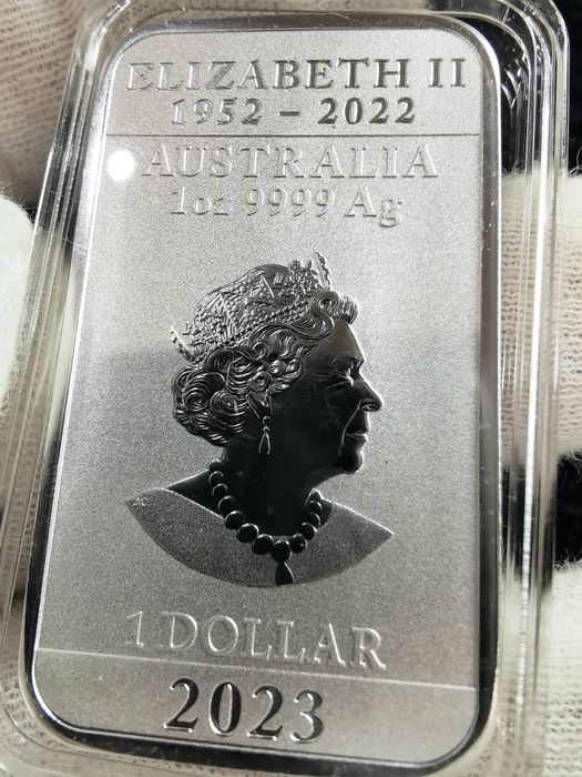 Срібна монета 1 oz Прямокутний дракон 1 долар 2023 Австралія