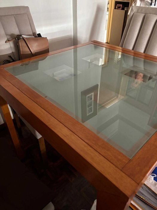 Conjunto mesa jantar + 4 cadeiras + móvel sala + mesa TV + sofá