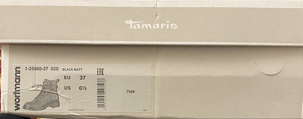 Ботинки  жіночі шкіряні, Tamaris, розмір 37