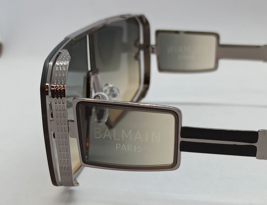 Balmain очки унисекс большие бежево бирюзовый градиент в металл оправе