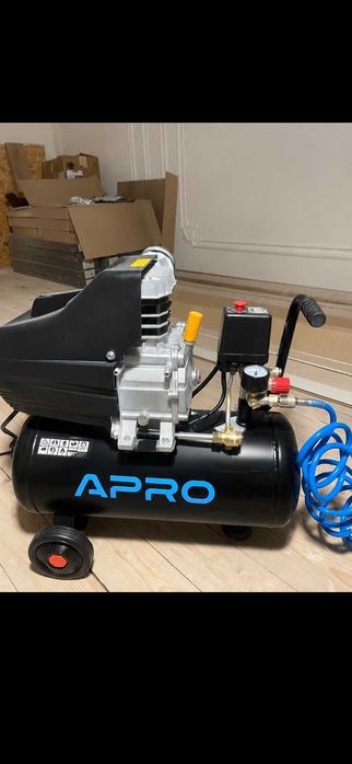 Компресор одноциліндровий APRO OFD-24 підійде для підкачування коліс, фарбування невеликих площ, а також продувки робочого місця й деталей.