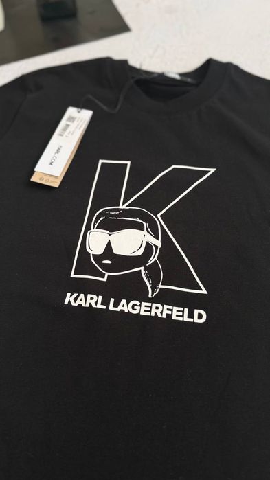 Чоловіча мужская футболка  KARL LAGERFELD  Black White