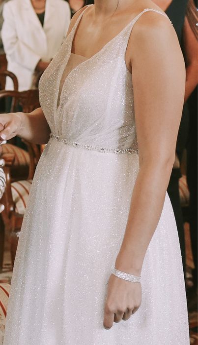 Suknia, sukienka ślubna błyszcząca