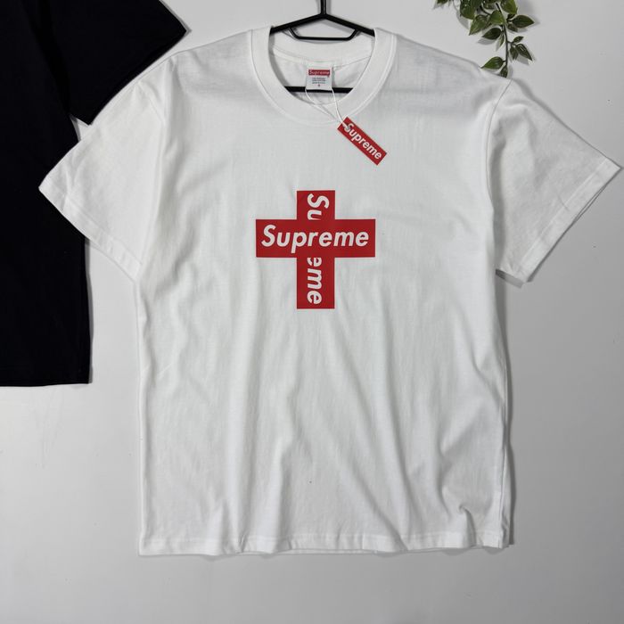 Футболка Supreme Cross Box Logo Tee S-XL тішка супрім суприм хрест лого
