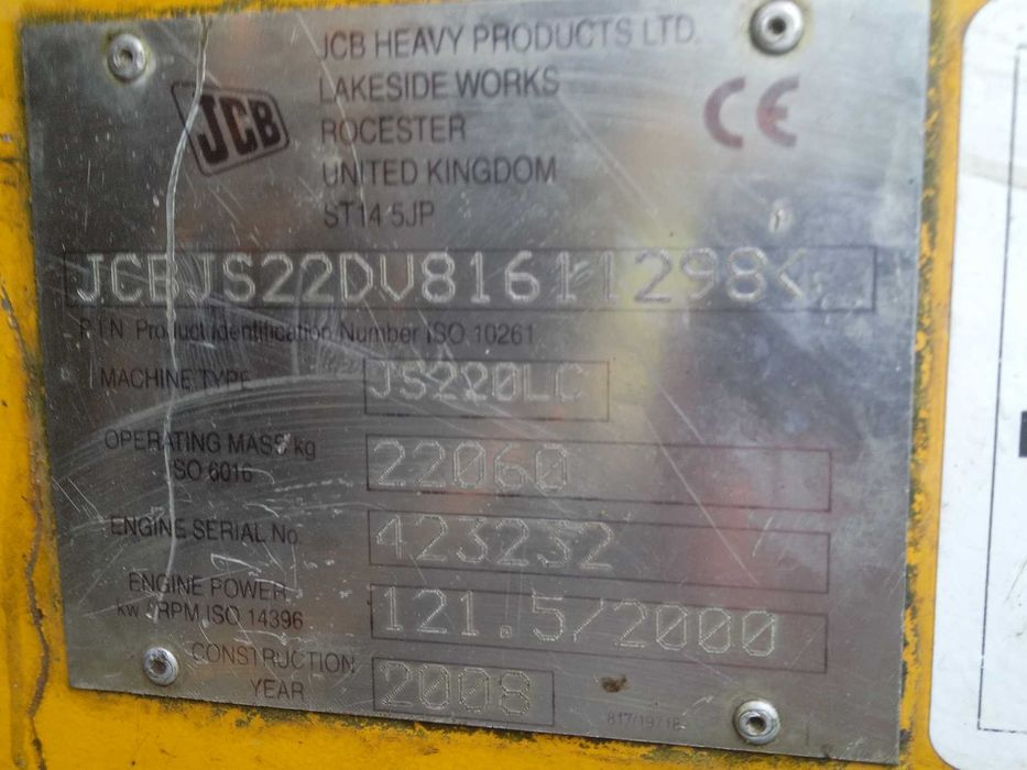 Koparka gąsiennicowa JCB JS 220 LC  2008 r