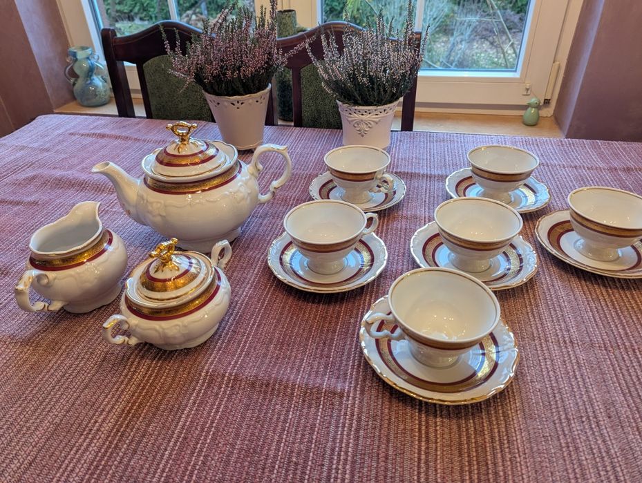 Komplet kawowy z czeskiej porcelany Thun 1794