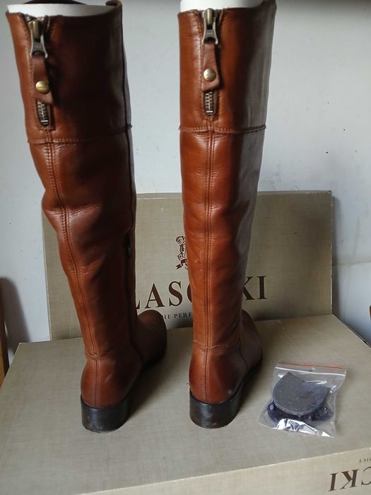 Kozaki damskie z naturalnej skóry