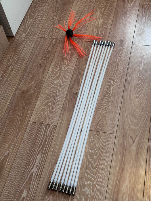 Długa 6-metrowa lanca do czyszczenia komina ze szczotką na wkrętarke