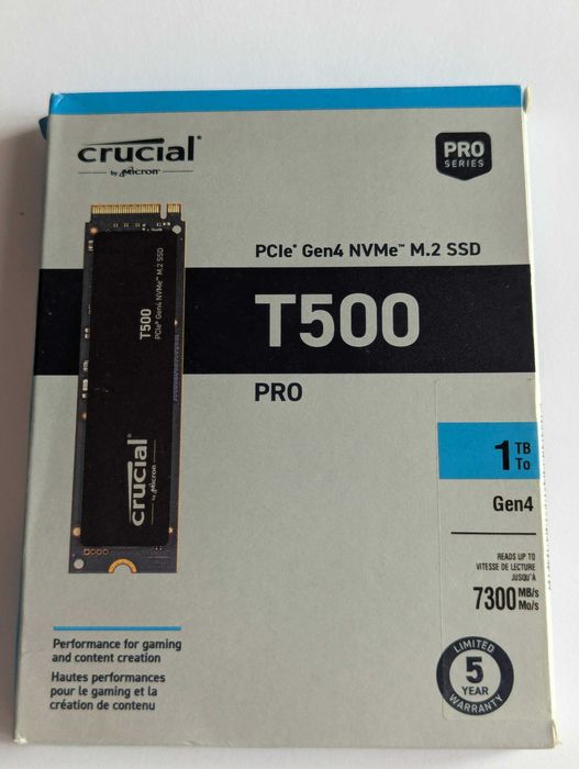 Накопичувач Crucial T500 Pro 1TB PCIe Gen4 2280 NVMe M.2 SSD