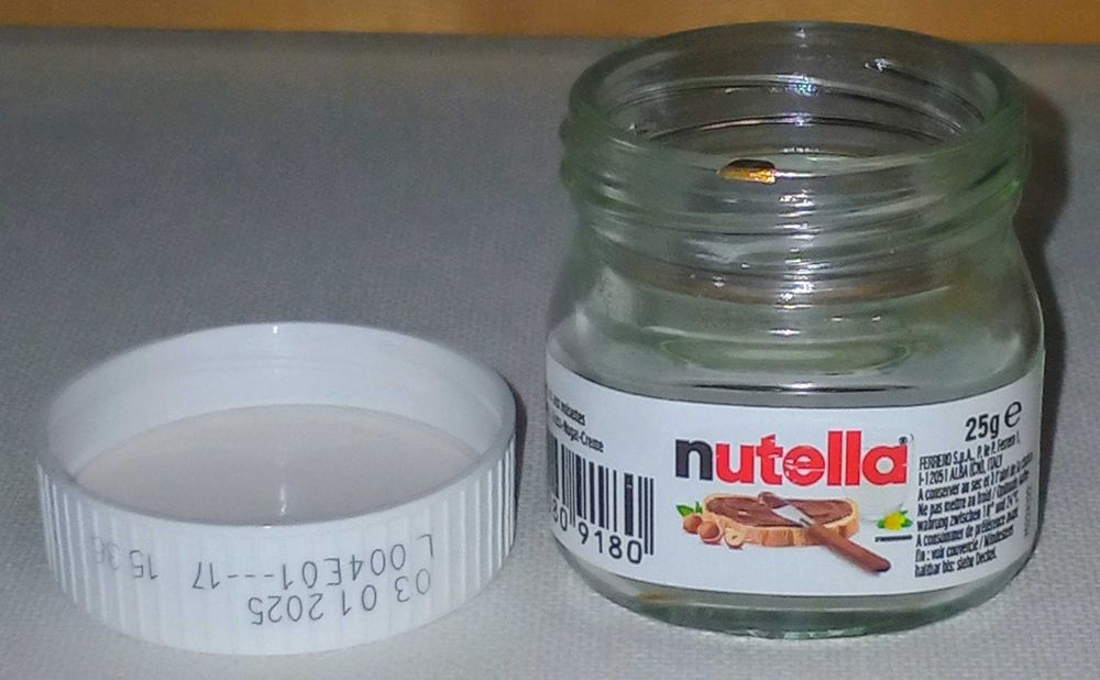 Миниатюрная Баночка от Nutella ( 4 см в высоту)