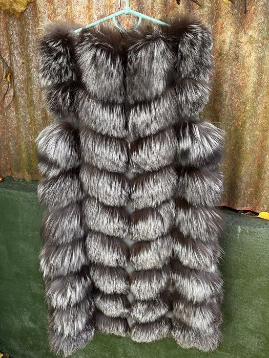 Меховая жилетка писец желетка песец безрукавка шубка песец жилет