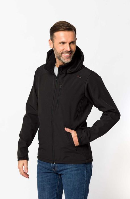 Męska kurtka softshell wind rorse czarna wodo/wiatroszczelna