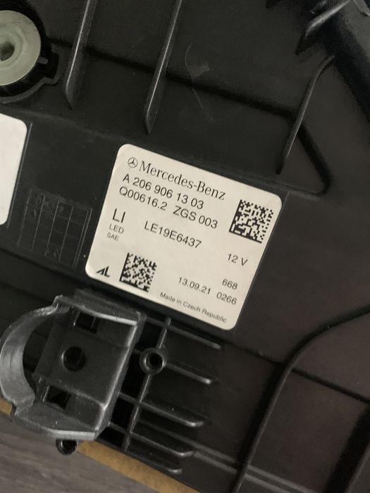 w206 фары левая правая америка европа led