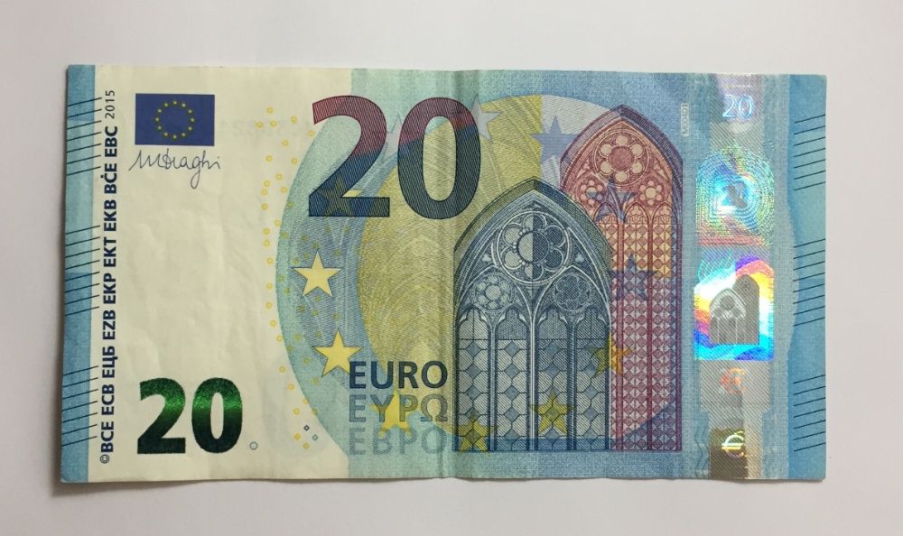 curiosidade - nota de 20 EUROS 2015 - mini capicua