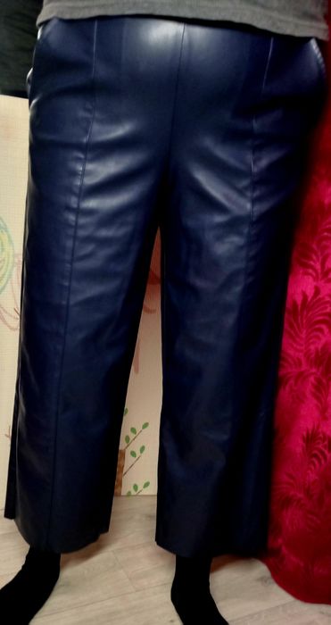 Штани кюлоти жіночі з екошкіри