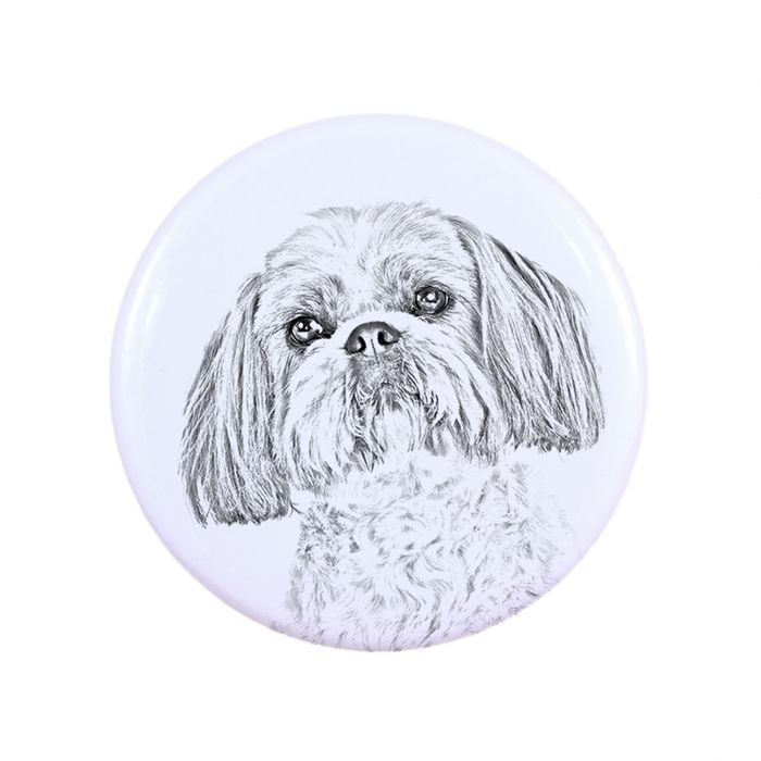 Shih Tzu przypinka z psem duża Art-Dog