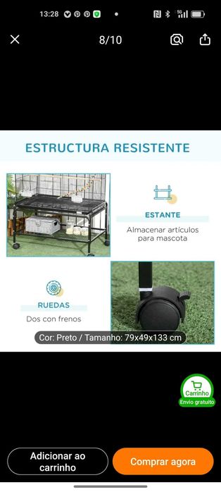 gaiola XXL com acecórios