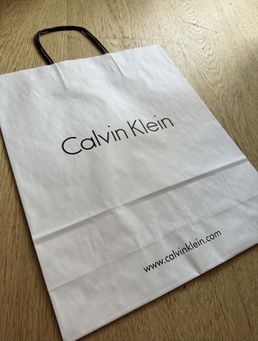Torba papierowa Calvin Klein biała duża