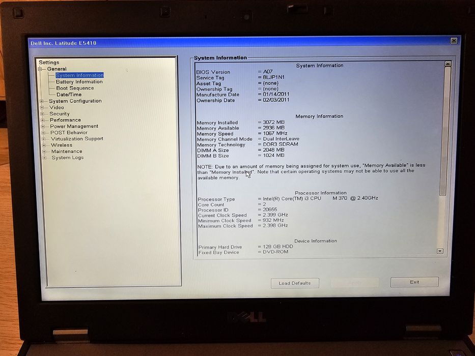 Dell E5410 i3, 3GB RAM