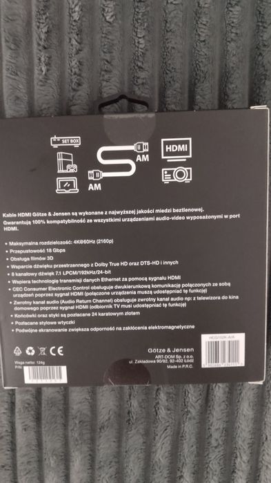 Kabel HDMI Golden line Gotze&Jensen Nowy