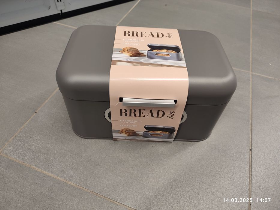 Nowy szary chlebak pojemnik na chleb