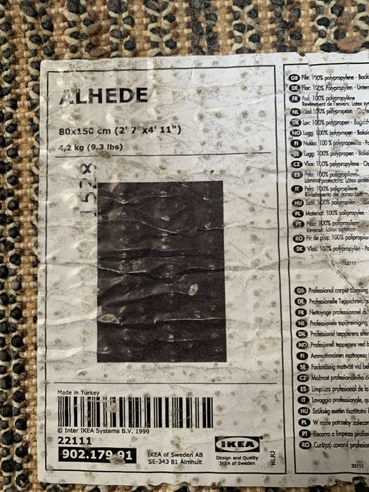 Tapete marca ikea modelo Alhede, cinzento